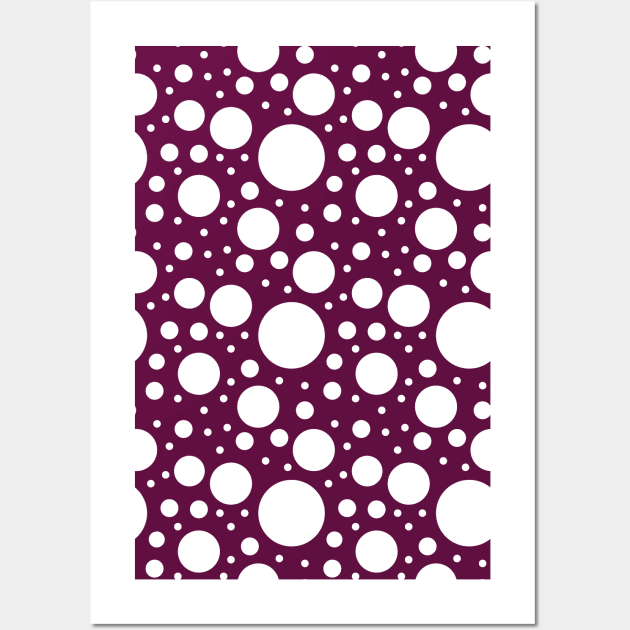 Plum and White Circle Seamless Pattern 020#001 Wall Art by jeeneecraftz